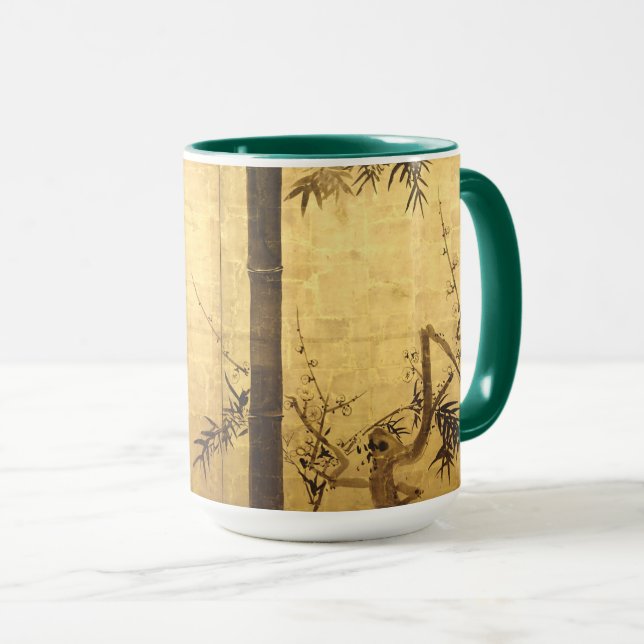 Mug Bambou et palmier japonais par Ogata Kōrin (Devant droit)