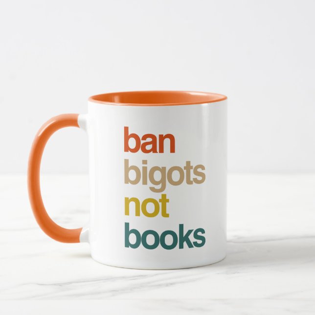 Mug Ban Bigots Not Books (Gauche)