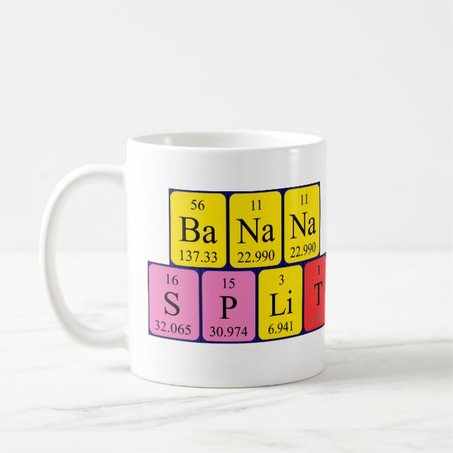 Mug Banana fractionner la phrase de table périodique (Gauche)