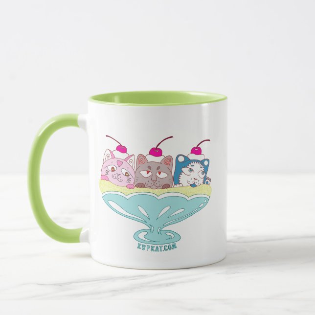Mug Banana split kittens "Momo, Coco and Biru" (Gauche)