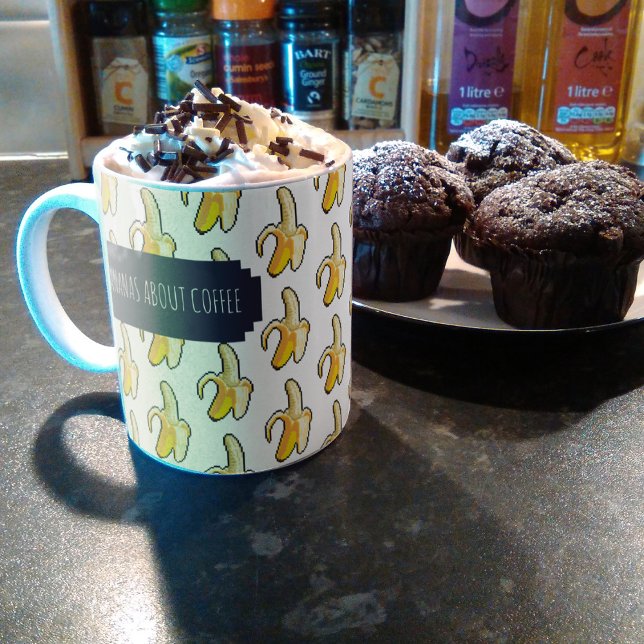 Mug Bananes A propos de café Blanc Arrière - plan Bana (Créateur téléchargé)