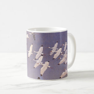 Mug Banc d'ibis volant au-dessus des zones humides, oi