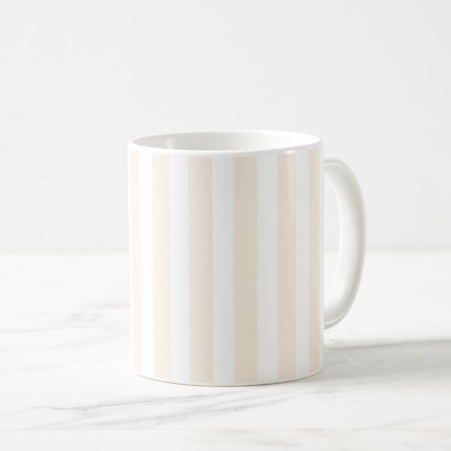Mug Bande de bonbons beige et blanche (Devant droit)