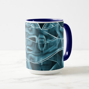Mug Bande de chevauchement courbe bleue surlignée par