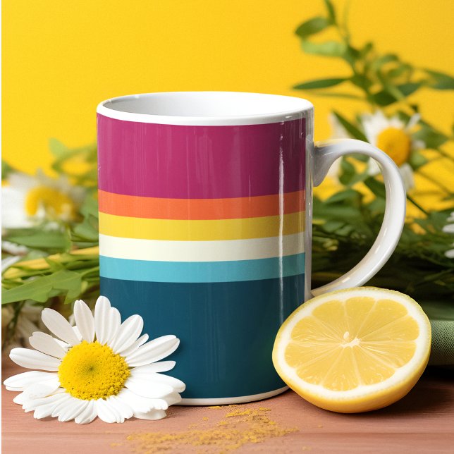 Mug Bande des tons rose et bleu (Mugs and cups)