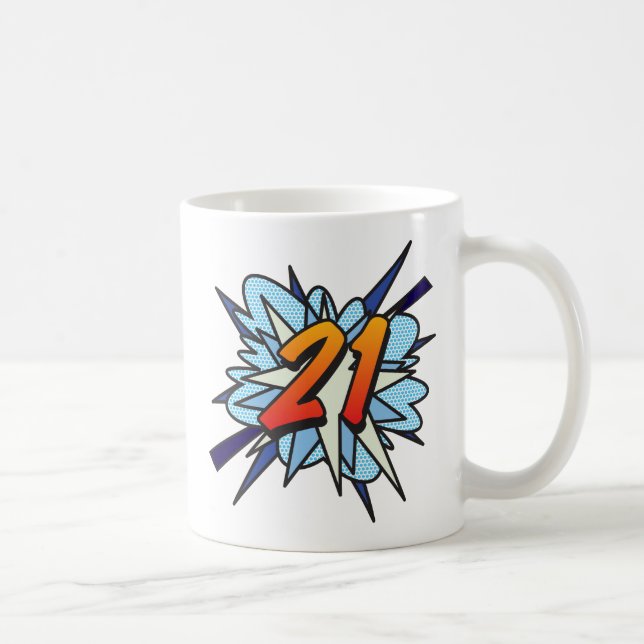 Mug Bande dessinée 21 Bleu (Droite)