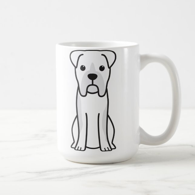 Mug Bande dessinée de chien de boxeur de Taureau (Droite)