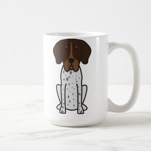 Mug Bande dessinée de chien de Braque Francais (Droite)
