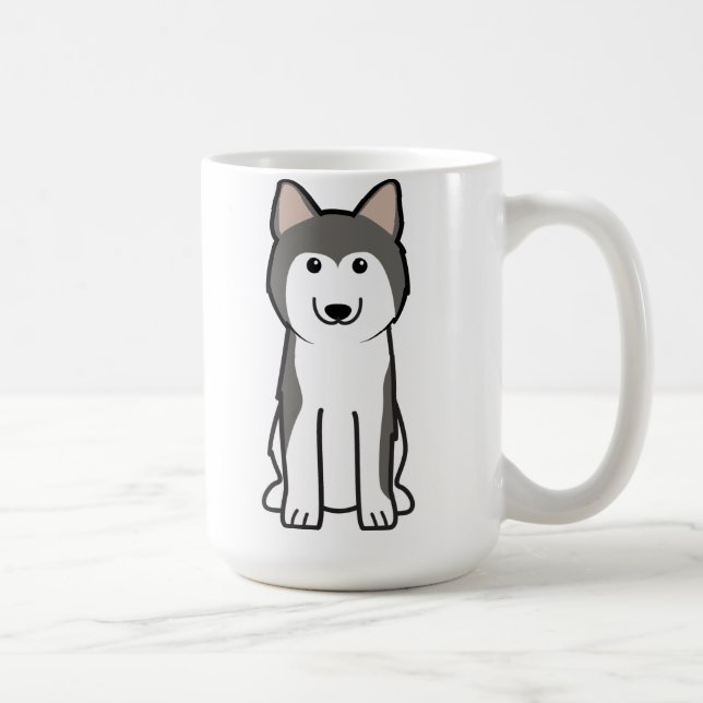 Mug Bande dessinée de chien de chien de traîneau (Droite)