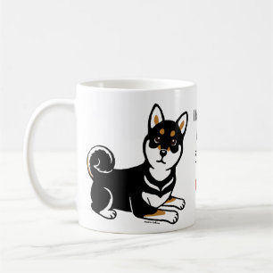 Mug Bande dessinée de chien de Kuro Shiba Inu