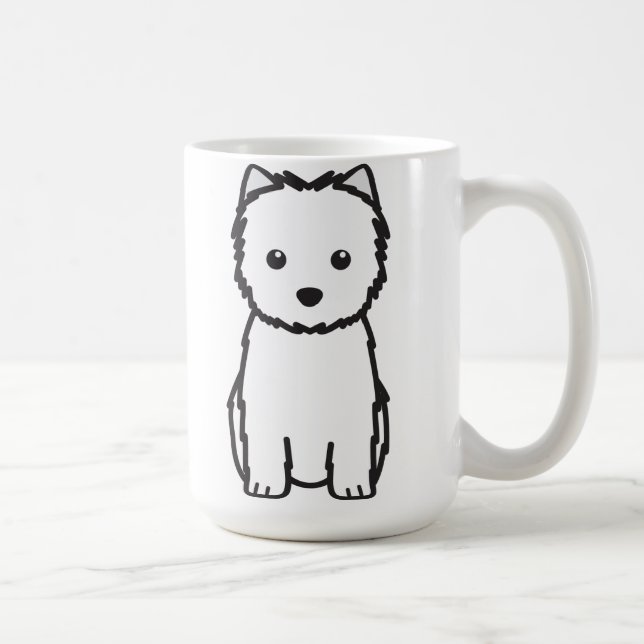 Mug Bande dessinée de chien de Terrier de cairn (Droite)