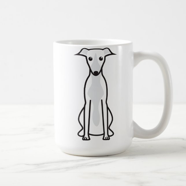 Mug Bande dessinée de chien de whippet (Droite)