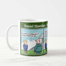Mug Bande-dessinée de l'entraîneur et du joueur de foo