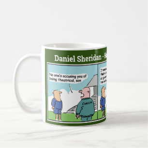 Mug Bande-dessinée de l'entraîneur et du joueur de foo