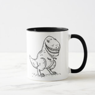 Mug Bande dessinée fraîche moyenne du dinosaure T Re