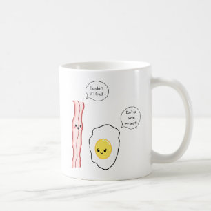 Mug Bande dessinée mignonne de lard et d'oeufs
