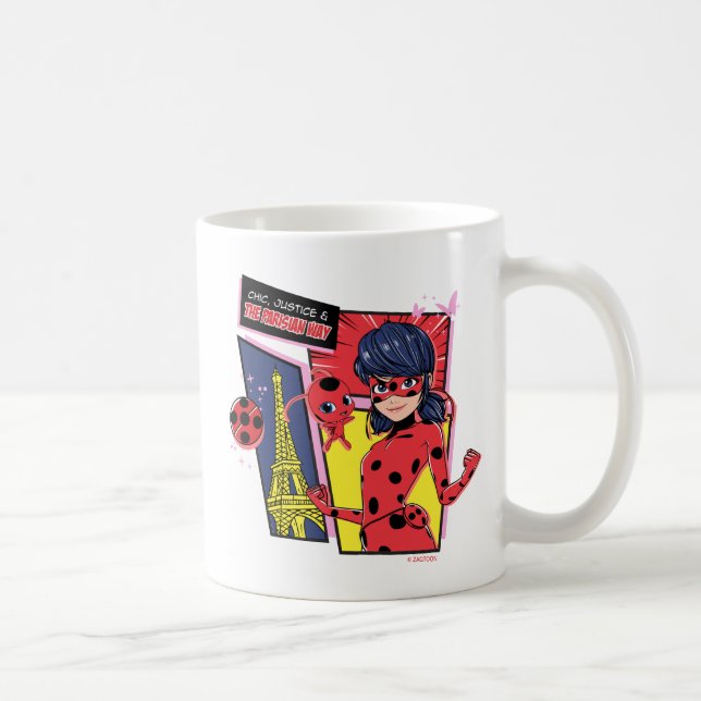 Mug Bande dessinée Miraculaire Ladybug Parisienne (Droite)