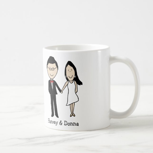 Mug Bande dessinée personnalisée par couples (Droite)