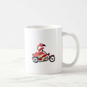 Mug Bande dessinée rose fraîche de moto d'équitation