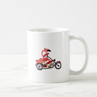 Mug Bande dessinée rose fraîche de moto d'équitation