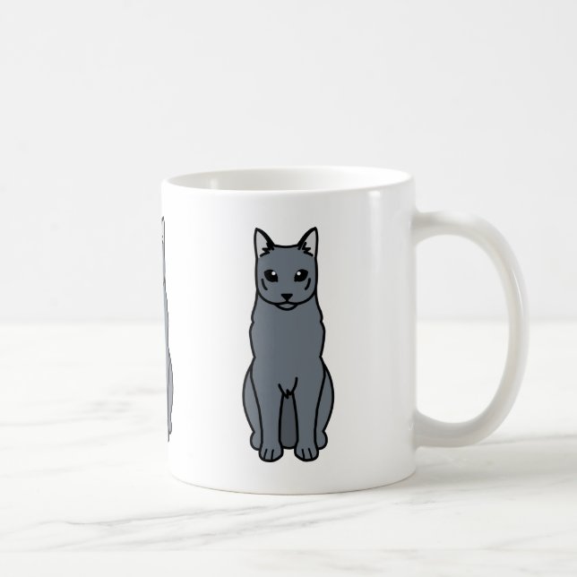 Mug Bande dessinée russe de chat bleu (Droite)