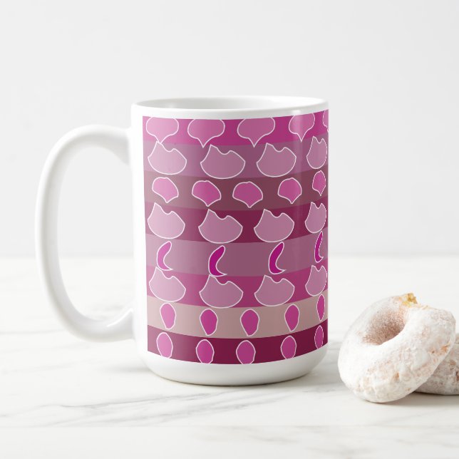 Mug Bande florale rose (Avec donut)