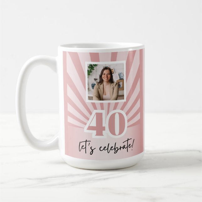 Mug Bande rose personnalisée à 40e anniversaire (Gauche)