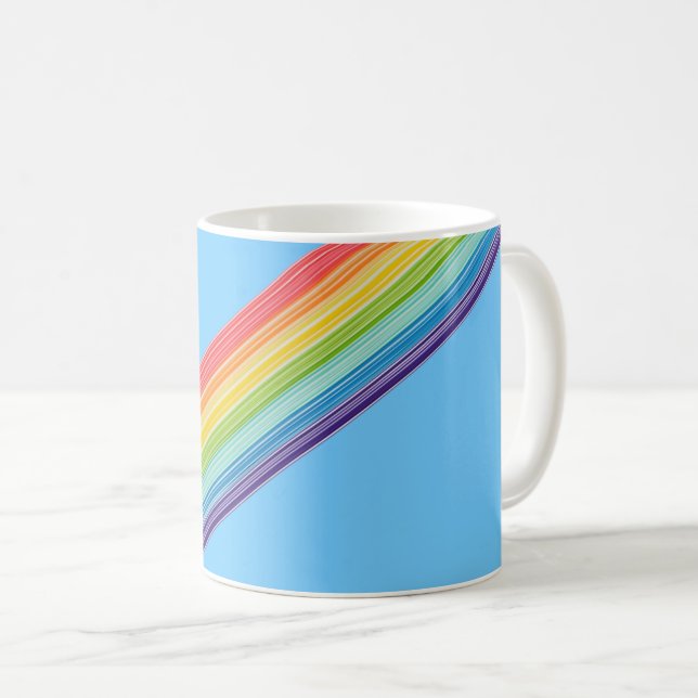 Mug Bandes arc-en-ciel diagonales (Devant droit)