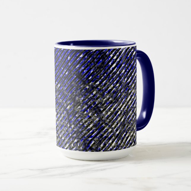 Mug Bandes bleues peler vos couleurs (Devant droit)