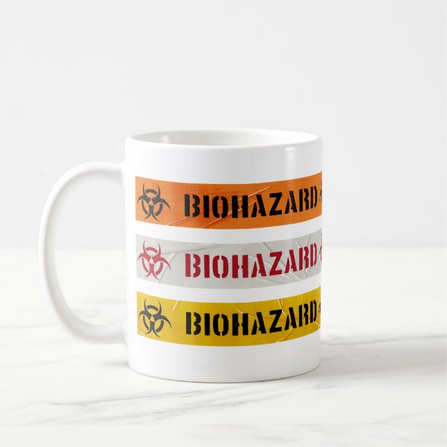Mug Bandes d'avertissement pour risque biologique Band (Gauche)