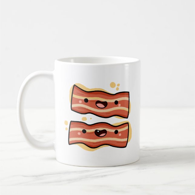 Mug Bandes de Bacon Cute Kawaii (Gauche)
