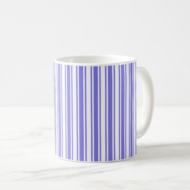 Mug Bandes de bonbons bleu et blanc (Devant droit)