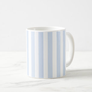 Mug Bandes de bonbons bleu pâle et blanc