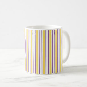 Mug Bandes de bonbons jaunes, violets et blancs