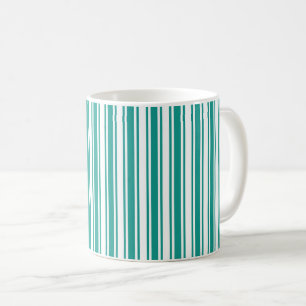 Mug Bandes de bonbons turquoises et blanches
