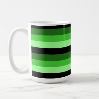 Mug Bandes de nuances de vert avec du noir