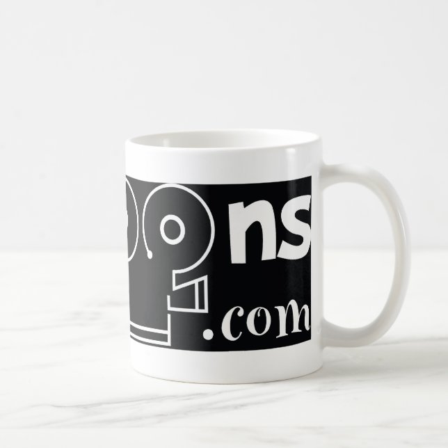 Mug Bandes dessinées dans le logo d'argile (Droite)