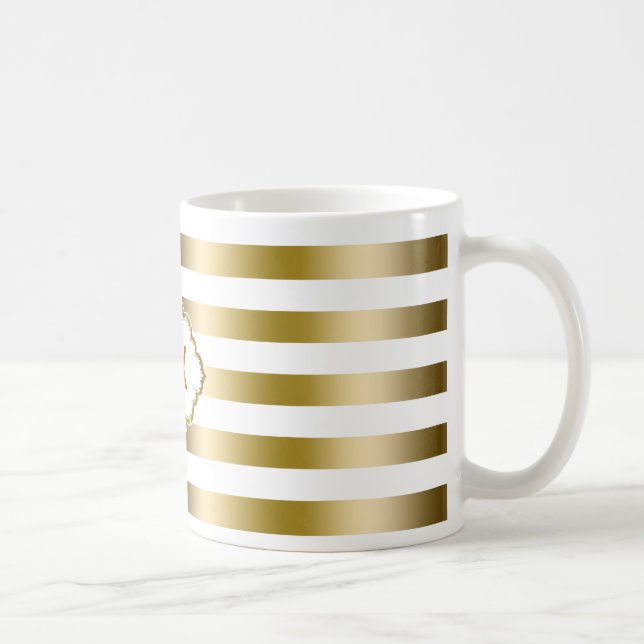 Mug Bandes d'or monogrammes Motif géométrique 2 (Droite)