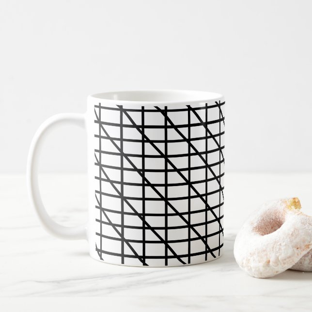 Mug Bandes Noir et Blanc (Avec donut)