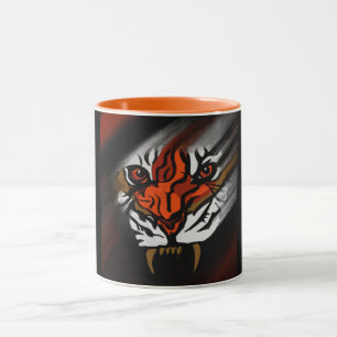 MUG BANDES ORANGE ET NOIR