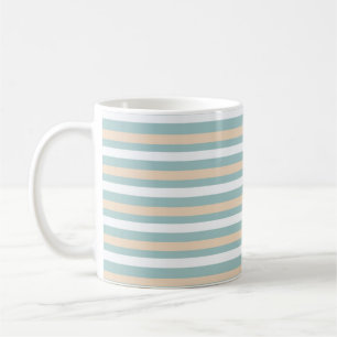 Mug Bandes pastel bleues, blanches et bleues