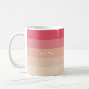 Mug Bandes pastel roses