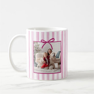 Mug Bandes peintes rose clair Joyeux Noël Photo