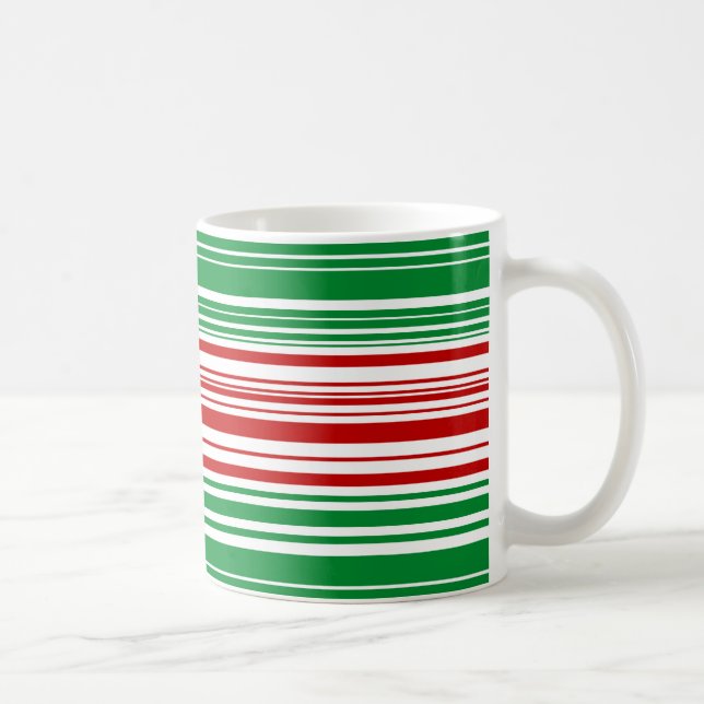 Mug Bandes rouges et vertes (Droite)