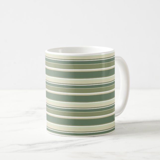 Mug Bandes vert olive (Devant droit)