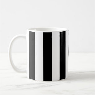 Mug Bandes Verticales Chic Noir Et Blanc Gratté