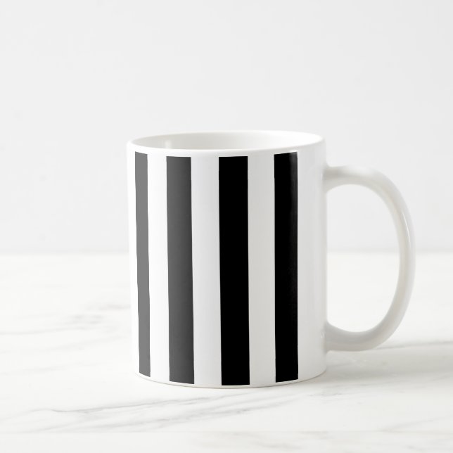 Mug Bandes verticales noires et blanches (Droite)