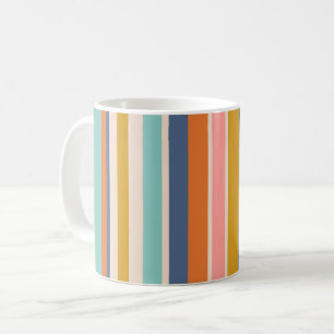 Mug Bandes verticales rétrospectives bleu orange et ja
