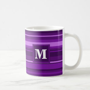 Mug Bandes violettes monogrammes