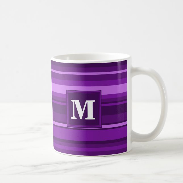 Mug Bandes violettes monogrammes (Droite)